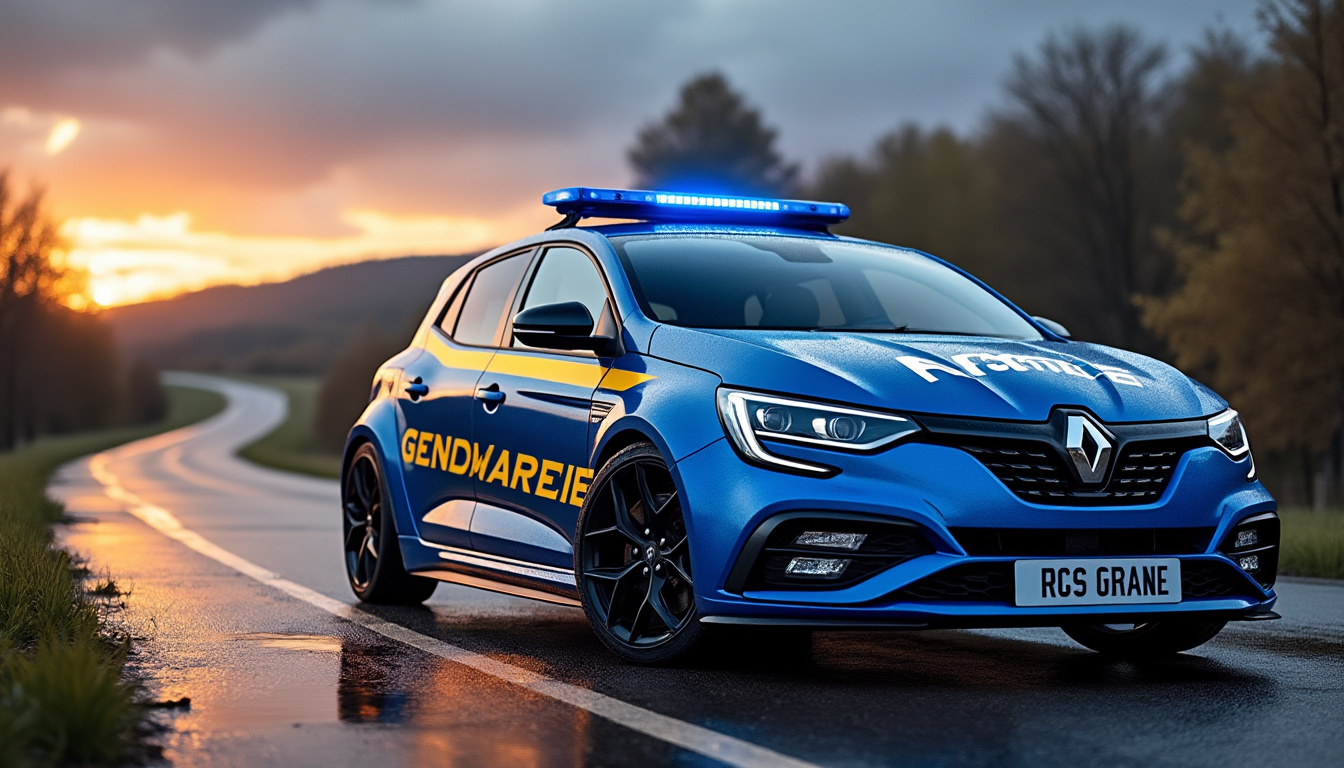 plongez dans l'univers de la renault megane 3 rs bleue de la gendarmerie et découvrez les atouts qui font d'elle un véhicule d'exception pour les forces de l'ordre françaises.