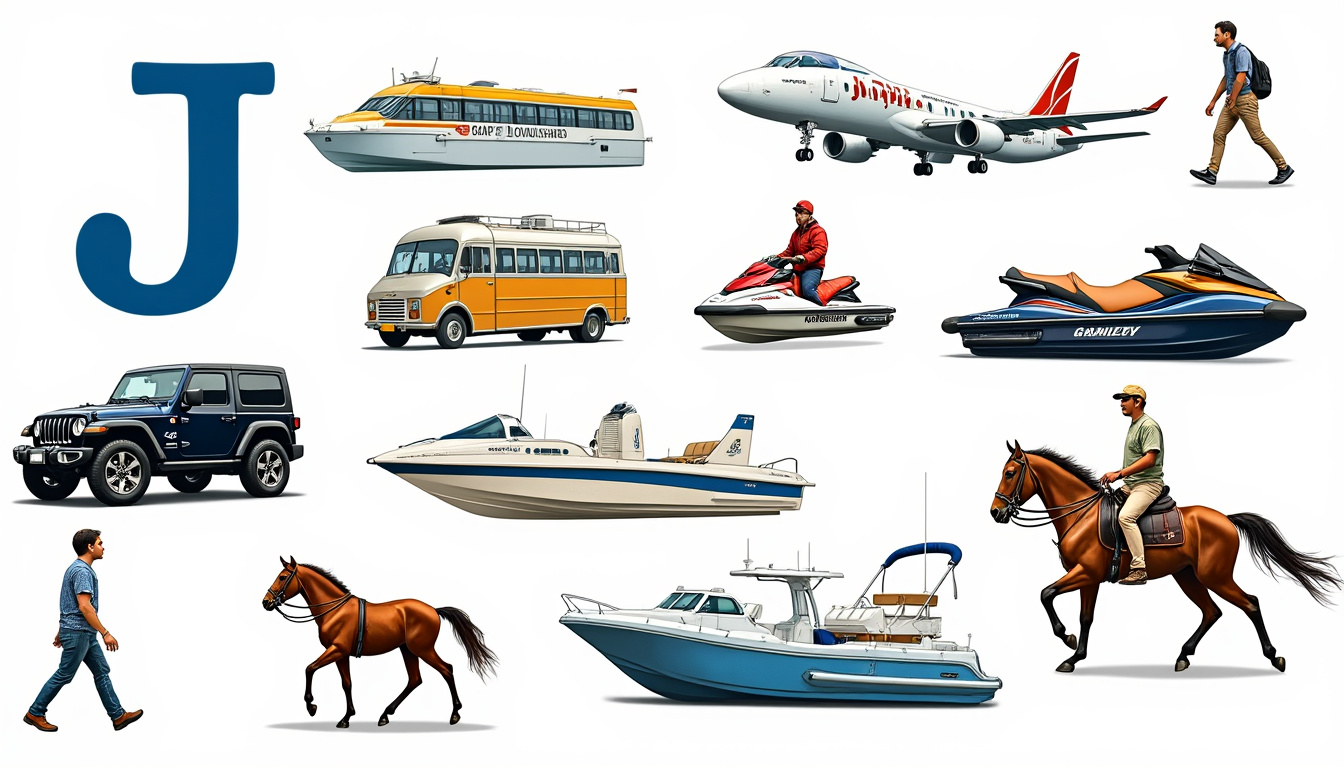 découvrez la liste des moyens de transport commençant par la lettre j pour voyager : idées originales et informations sur chaque mode de déplacement en j.
