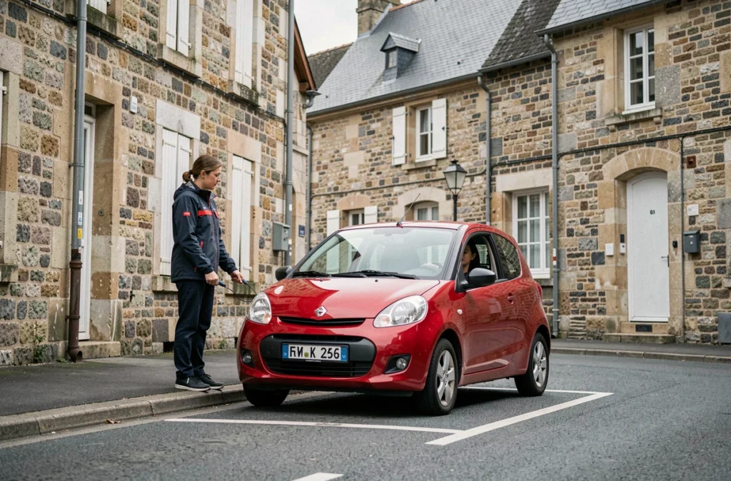 Une monitrice de l'auto-école Belvetti guide une élève en stationnement dans une rue de Boulay-Moselle