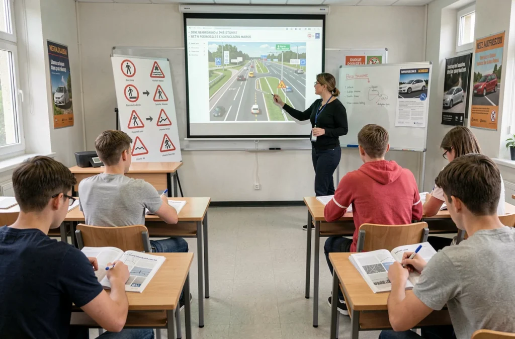 Des élèves en formation code de la route dans une salle de classe d'Educarest dans le bassin messin